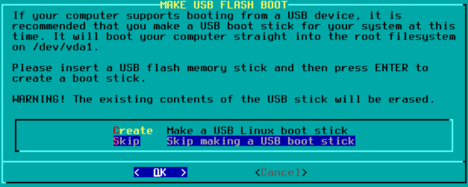 Skipping the creation of an USB stick